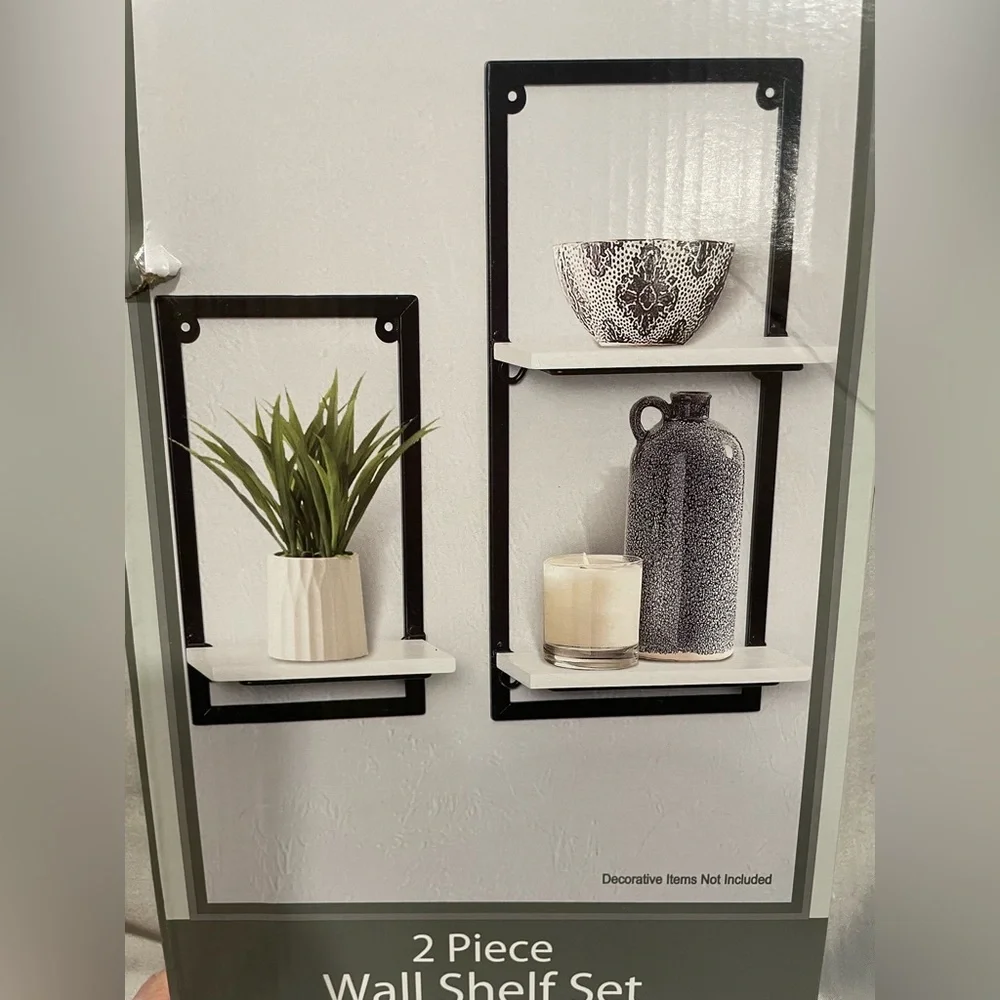 Trueliving Black and White Wall Shelf Duo